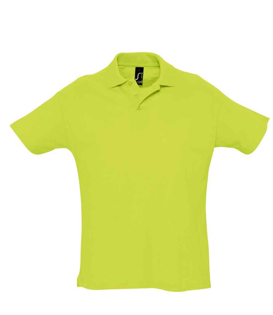 SOL'S Summer II Cotton Piqué Polo Shirt in Apple Green by SOL'S — Custom branded clothing by Print Press, featuring premium embroidery produced in our specialist print lab in the UK.
