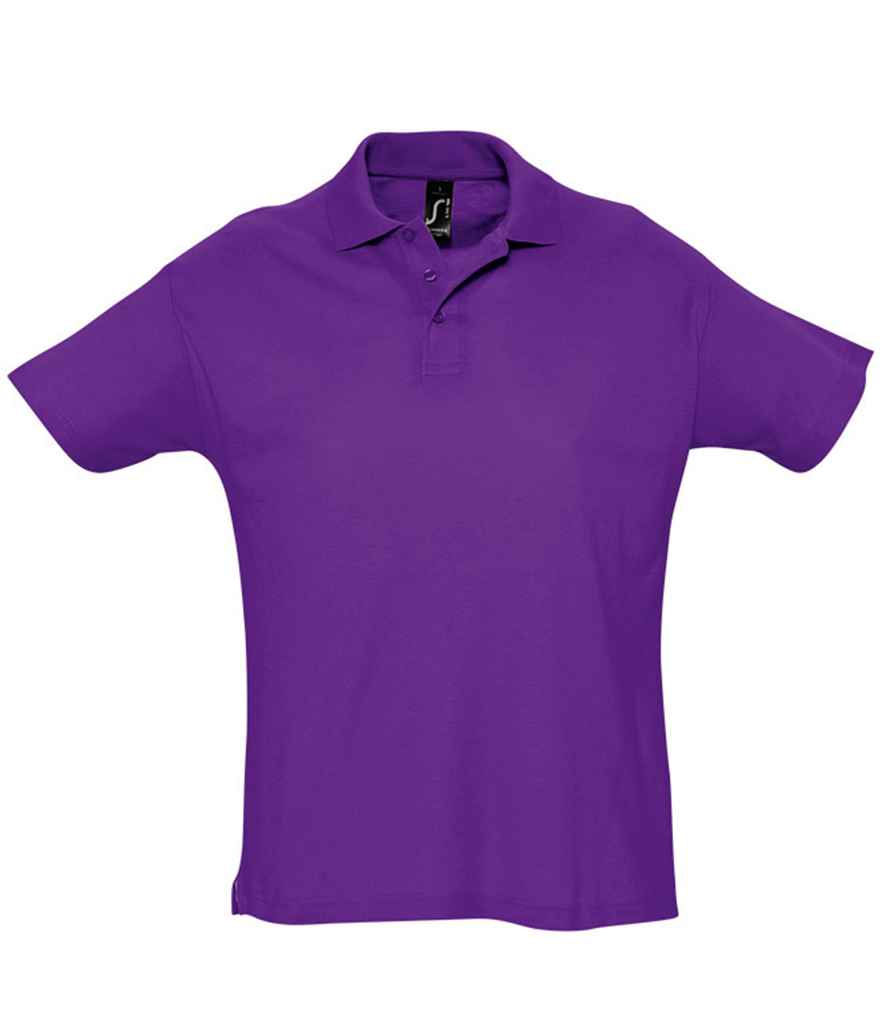 SOL'S Summer II Cotton Piqué Polo Shirt in Dark Purple by SOL'S — Custom branded clothing by Print Press, featuring premium embroidery produced in our specialist print lab in the UK.