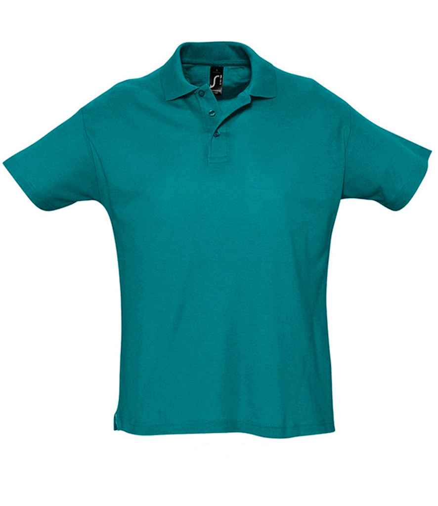 SOL'S Summer II Cotton Piqué Polo Shirt in Duck Blue by SOL'S — Custom branded clothing by Print Press, featuring premium embroidery produced in our specialist print lab in the UK.