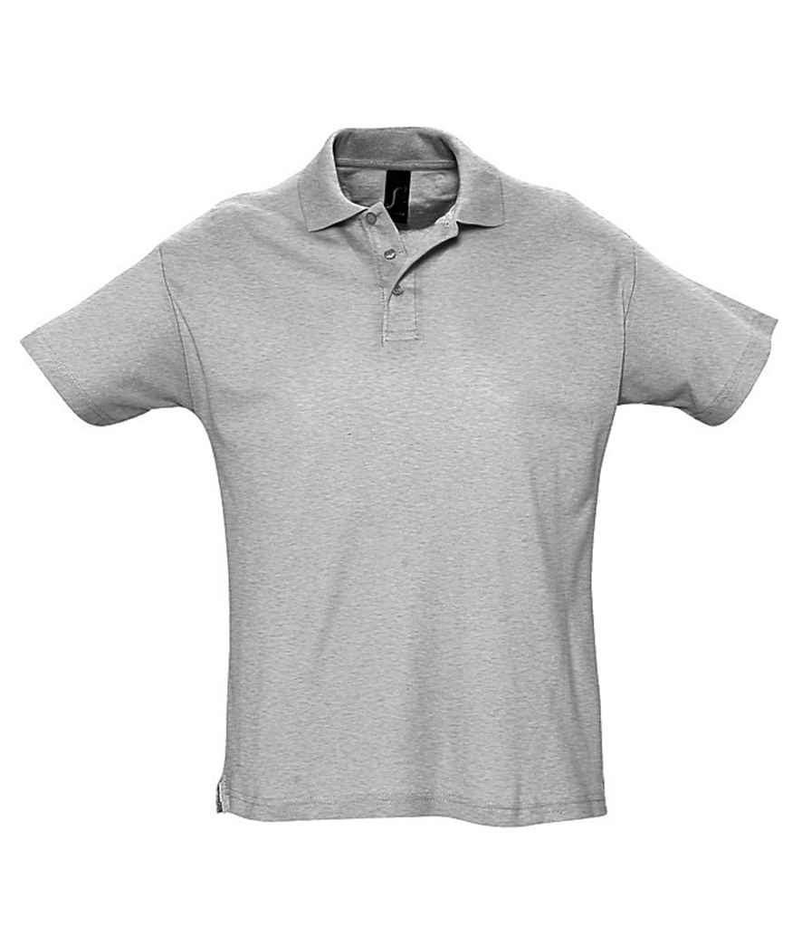 SOL'S Summer II Cotton Piqué Polo Shirt in Grey Marl by SOL'S — Custom branded clothing by Print Press, featuring premium embroidery produced in our specialist print lab in the UK.