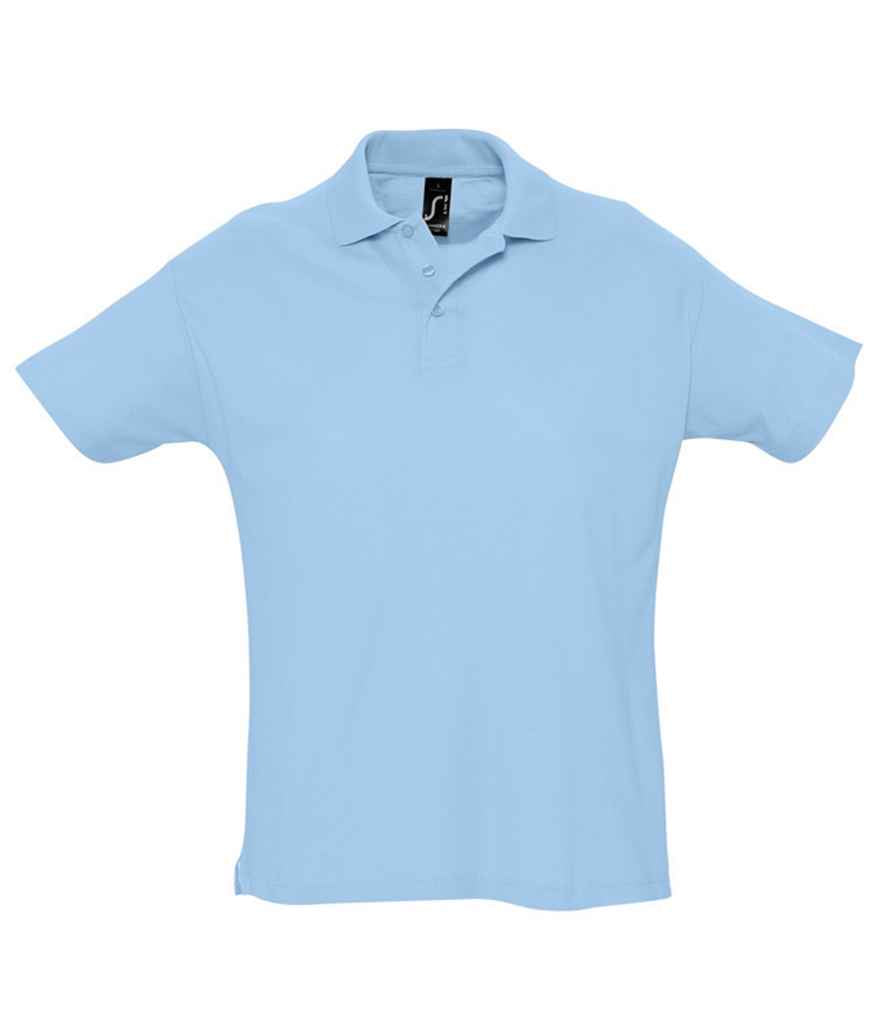 SOL'S Summer II Cotton Piqué Polo Shirt in Sky Blue by SOL'S — Custom branded clothing by Print Press, featuring premium embroidery produced in our specialist print lab in the UK.