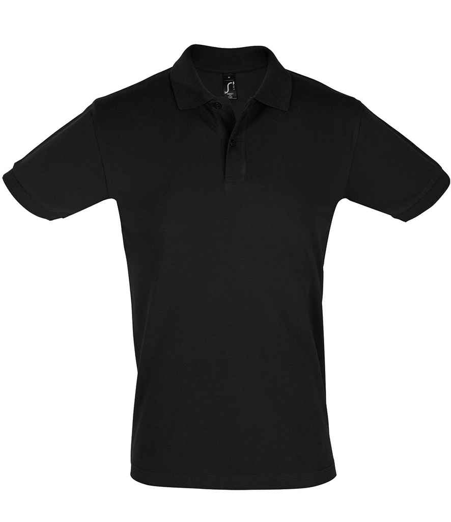 SOL'S Perfect Cotton Piqué Polo Shirt in Black by SOL'S — Custom branded clothing by Print Press, featuring premium embroidery produced in our specialist print lab in the UK.