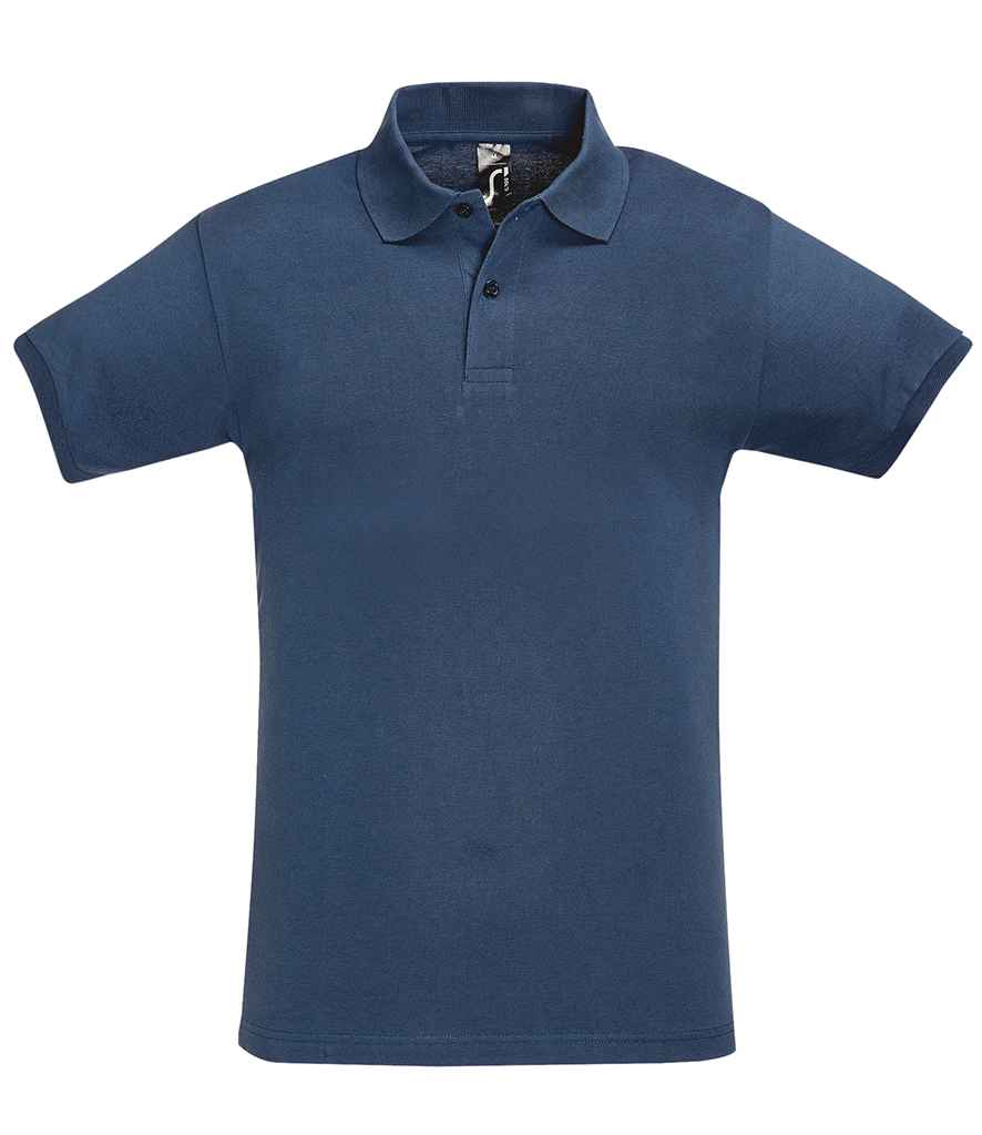 SOL'S Perfect Cotton Piqué Polo Shirt in Denim by SOL'S — Custom branded clothing by Print Press, featuring premium embroidery produced in our specialist print lab in the UK.