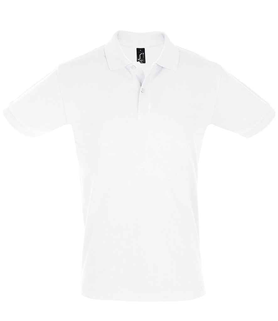 SOL'S Perfect Cotton Piqué Polo Shirt in White by SOL'S — Custom branded clothing by Print Press, featuring premium embroidery produced in our specialist print lab in the UK.
