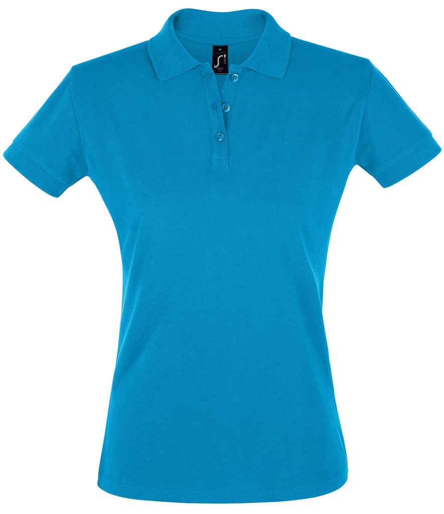 SOL'S Ladies Perfect Cotton Piqué Polo Shirt in Aqua by SOL'S — Custom branded clothing by Print Press, featuring premium embroidery produced in our specialist print lab in the UK.