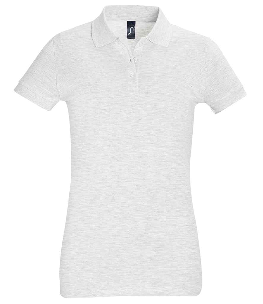 SOL'S Ladies Perfect Cotton Piqué Polo Shirt in Ash by SOL'S — Custom branded clothing by Print Press, featuring premium embroidery produced in our specialist print lab in the UK.