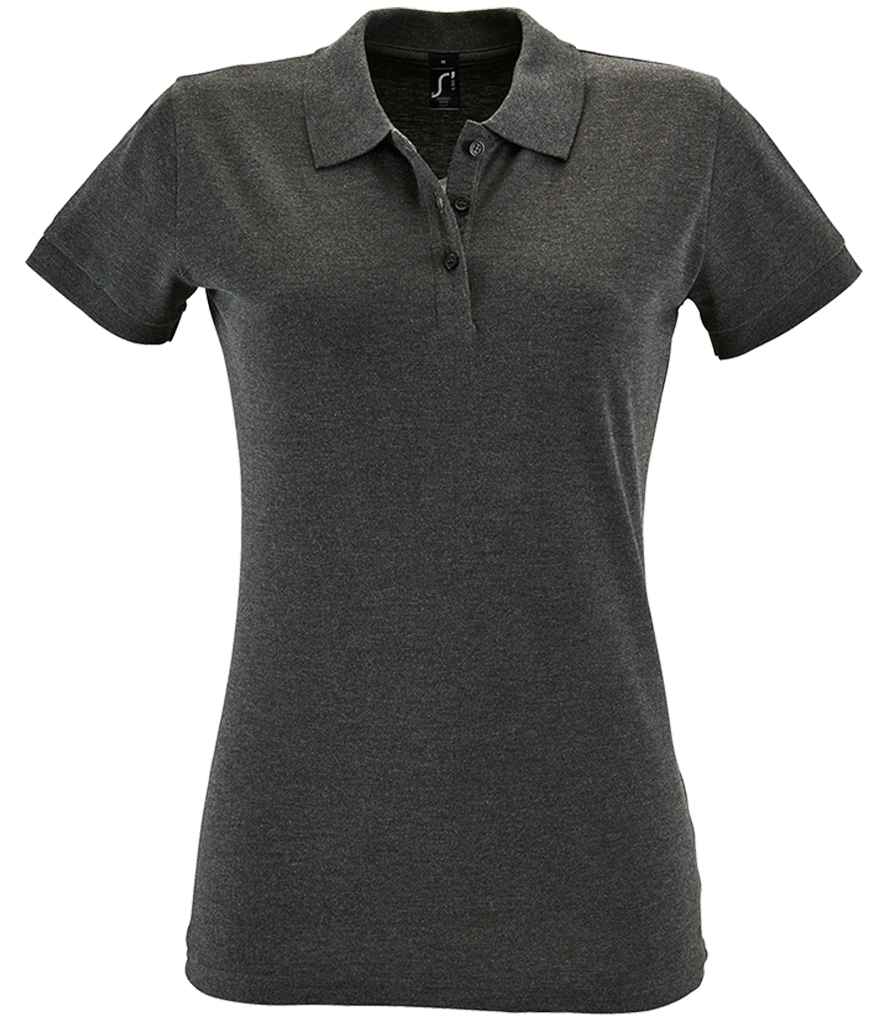SOL'S Ladies Perfect Cotton Piqué Polo Shirt in Charcoal Marl by SOL'S — Custom branded clothing by Print Press, featuring premium embroidery produced in our specialist print lab in the UK.