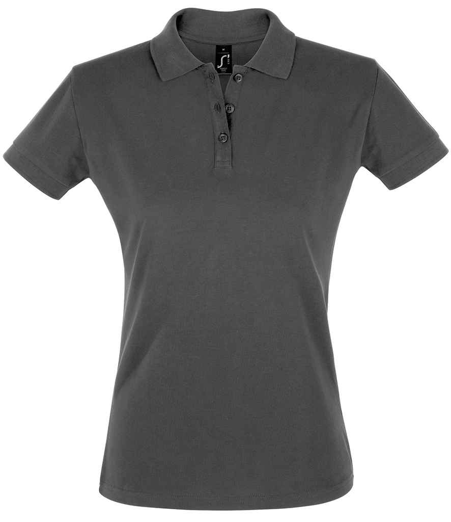 SOL'S Ladies Perfect Cotton Piqué Polo Shirt in Dark Grey by SOL'S — Custom branded clothing by Print Press, featuring premium embroidery produced in our specialist print lab in the UK.
