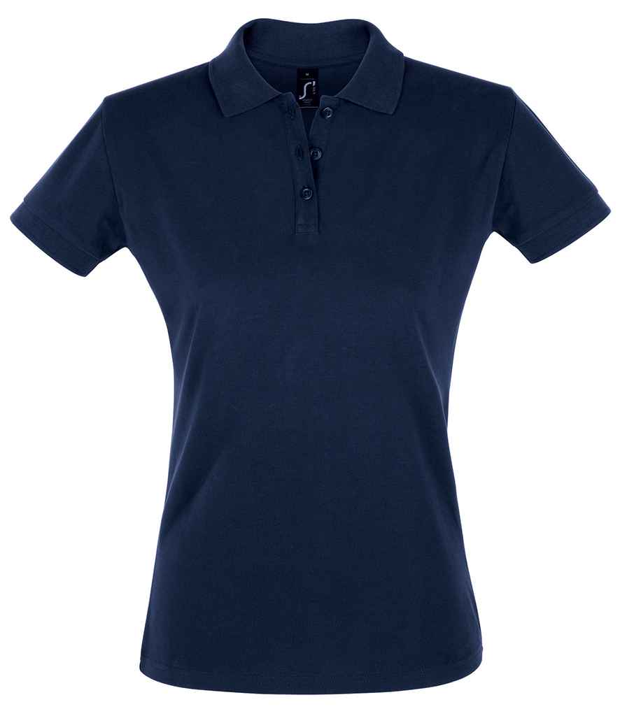 SOL'S Ladies Perfect Cotton Piqué Polo Shirt in French Navy by SOL'S — Custom branded clothing by Print Press, featuring premium embroidery produced in our specialist print lab in the UK.