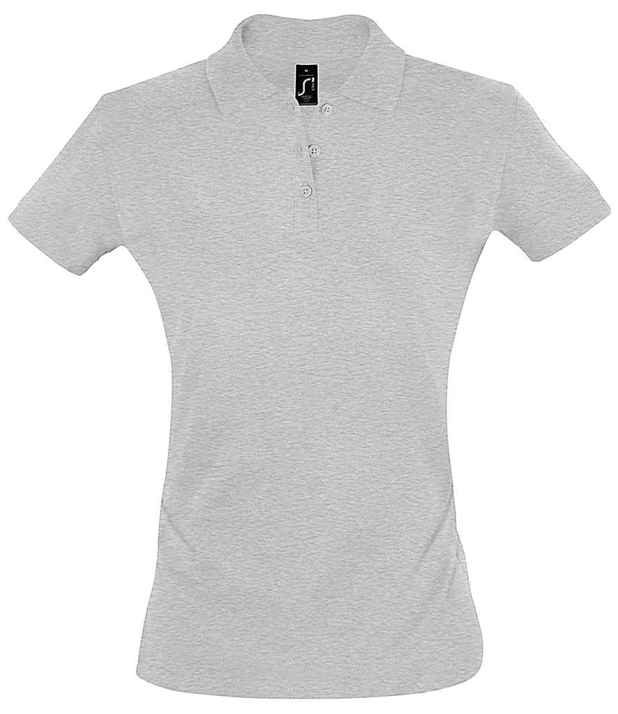 SOL'S Ladies Perfect Cotton Piqué Polo Shirt in Grey Marl by SOL'S — Custom branded clothing by Print Press, featuring premium embroidery produced in our specialist print lab in the UK.