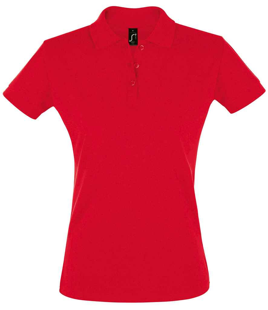 SOL'S Ladies Perfect Cotton Piqué Polo Shirt in Red by SOL'S — Custom branded clothing by Print Press, featuring premium embroidery produced in our specialist print lab in the UK.