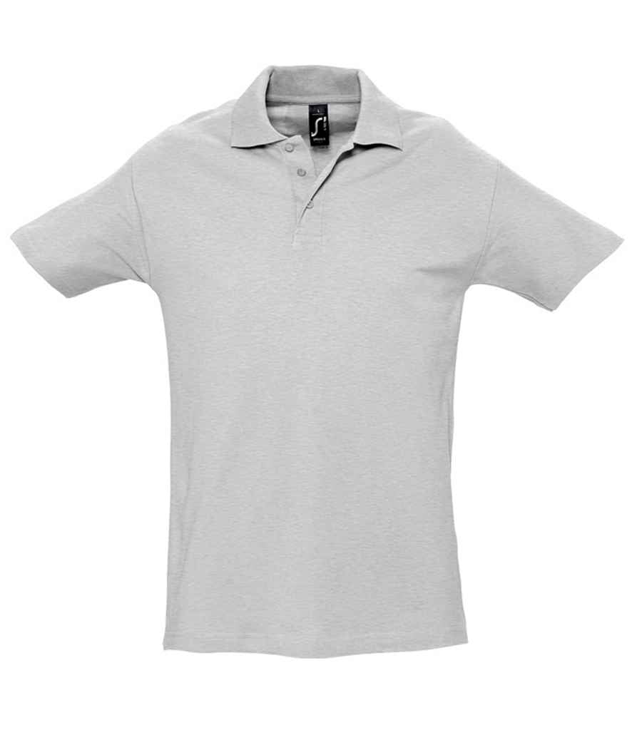 SOL'S Spring II Heavy Cotton Piqué Polo Shirt in Ash by SOL'S — Custom branded clothing by Print Press, featuring premium embroidery produced in our specialist print lab in the UK.