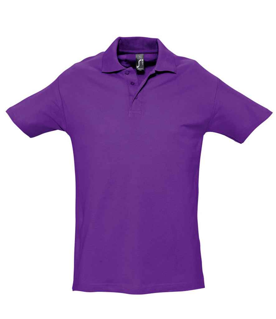 SOL'S Spring II Heavy Cotton Piqué Polo Shirt in Dark Purple by SOL'S — Custom branded clothing by Print Press, featuring premium embroidery produced in our specialist print lab in the UK.
