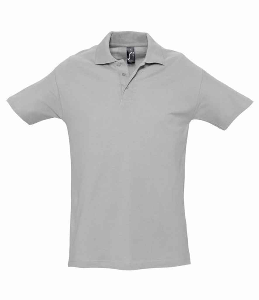 SOL'S Spring II Heavy Cotton Piqué Polo Shirt in Grey Marl by SOL'S — Custom branded clothing by Print Press, featuring premium embroidery produced in our specialist print lab in the UK.