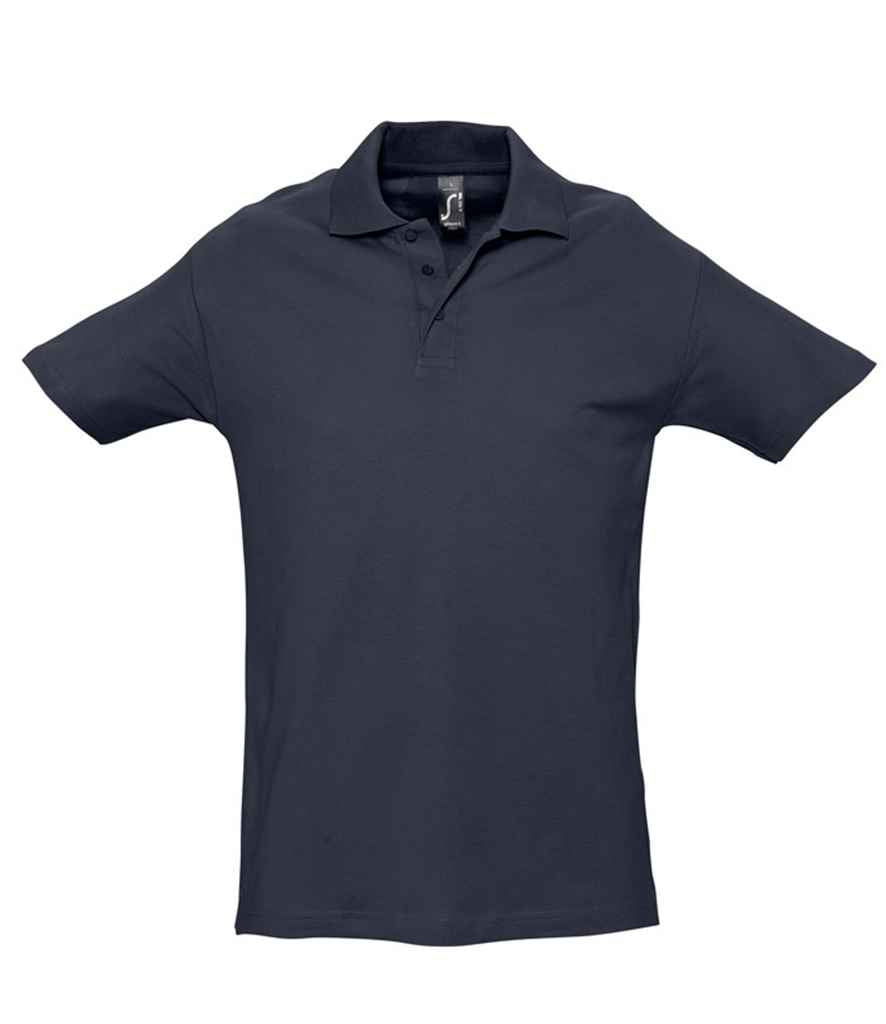 SOL'S Spring II Heavy Cotton Piqué Polo Shirt in Navy by SOL'S — Custom branded clothing by Print Press, featuring premium embroidery produced in our specialist print lab in the UK.