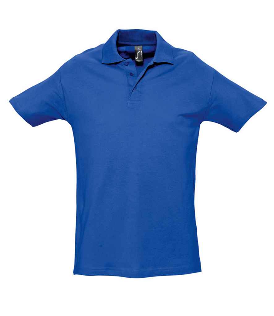 SOL'S Spring II Heavy Cotton Piqué Polo Shirt in Royal Blue by SOL'S — Custom branded clothing by Print Press, featuring premium embroidery produced in our specialist print lab in the UK.