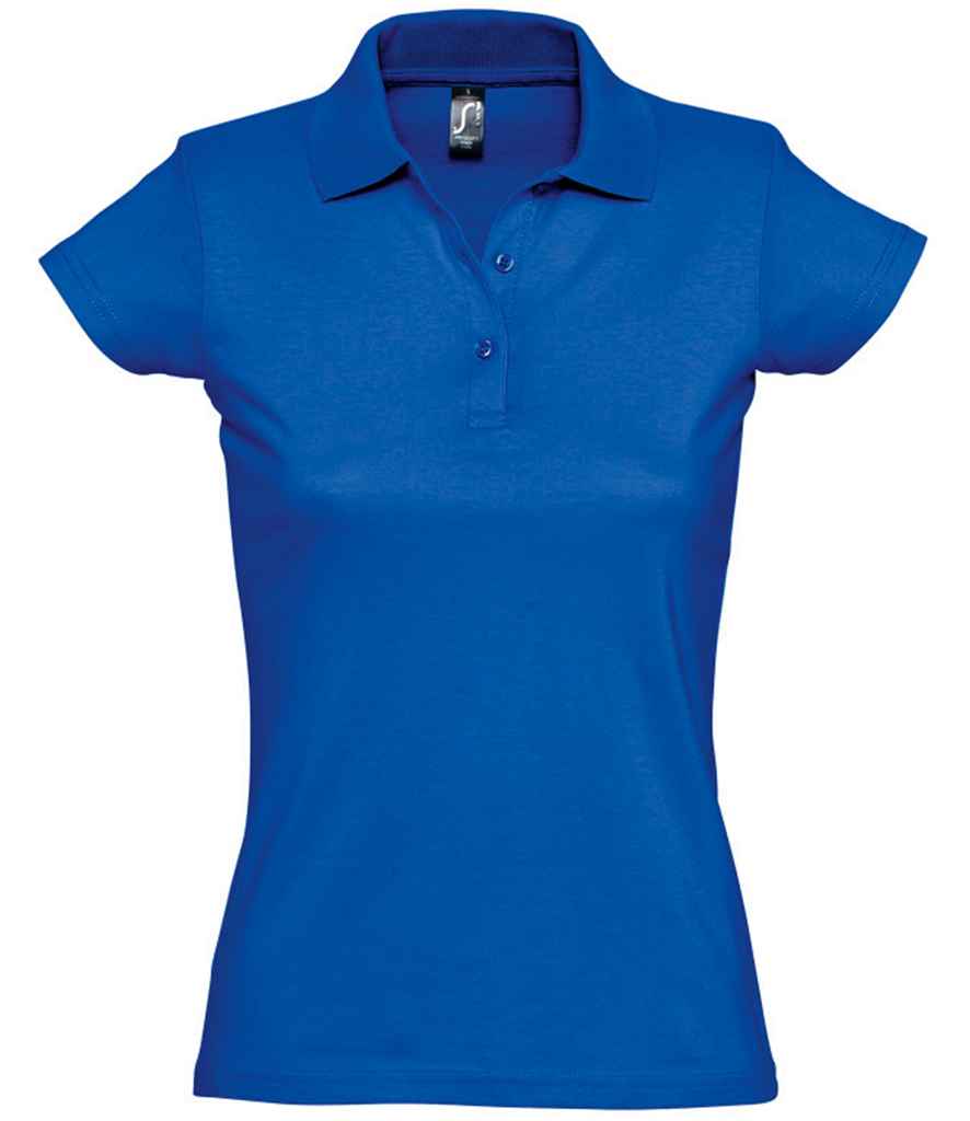 SOL'S Ladies Prescott Cotton Jersey Polo Shirt in Royal Blue by SOL'S — Custom branded clothing by Print Press, featuring premium embroidery produced in our specialist print lab in the UK.