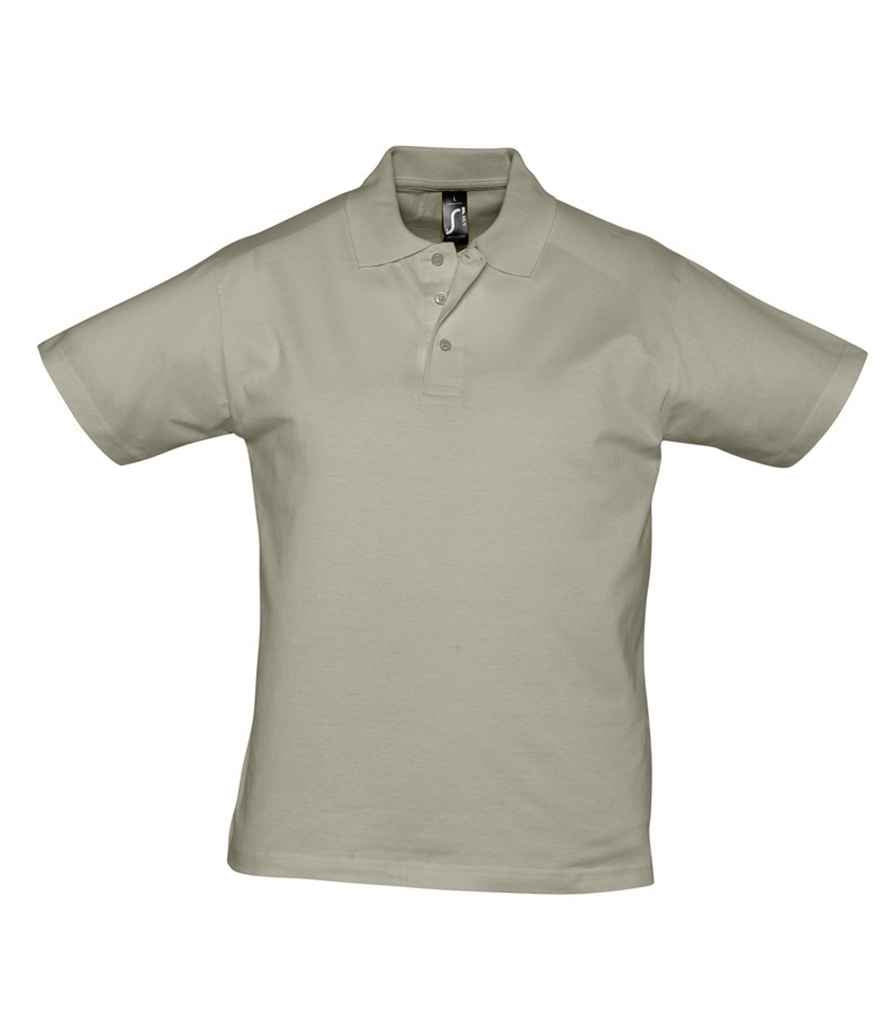 SOL'S Prescott Cotton Jersey Polo Shirt in Khaki by SOL'S — Custom branded clothing by Print Press, featuring premium embroidery produced in our specialist print lab in the UK.