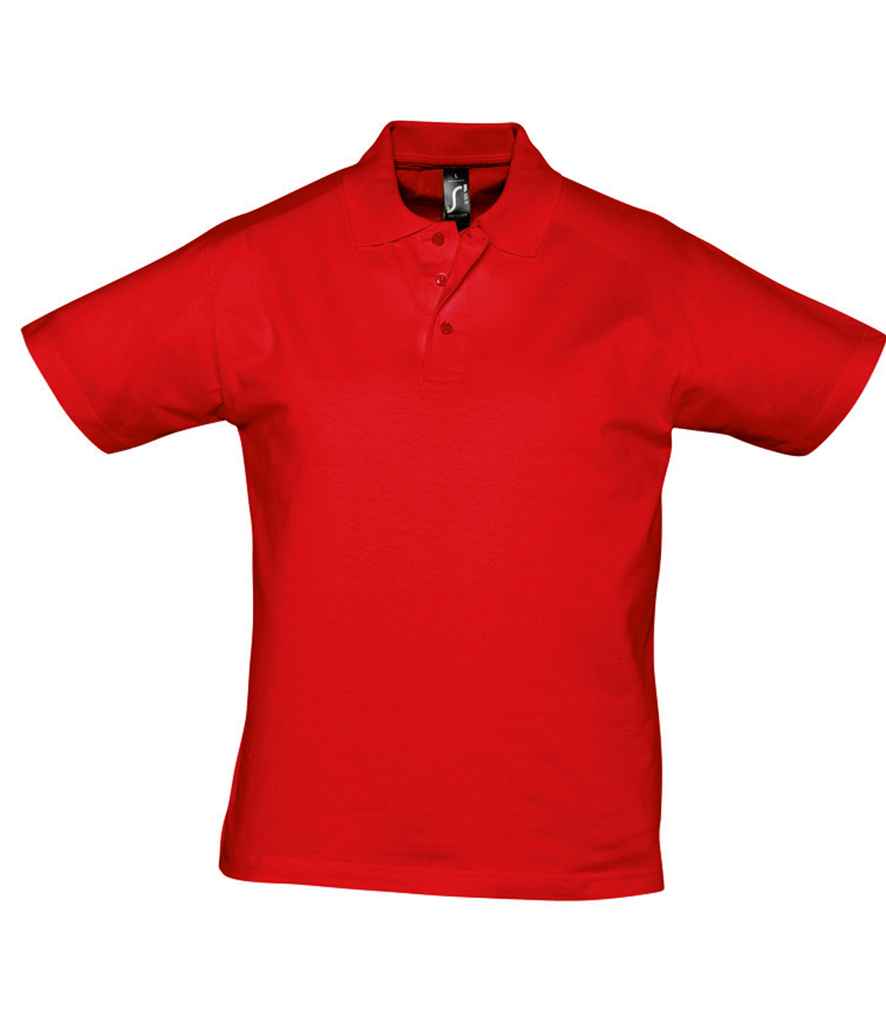 SOL'S Prescott Cotton Jersey Polo Shirt in Red by SOL'S — Custom branded clothing by Print Press, featuring premium embroidery produced in our specialist print lab in the UK.
