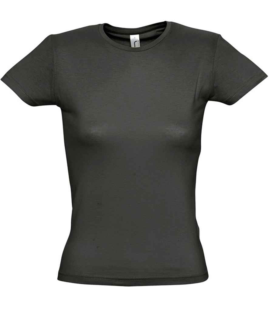 SOL'S Ladies Miss T-Shirt in Dark Grey by SOL'S — Custom branded clothing by Print Press, featuring premium embroidery produced in our specialist print lab in the UK.
