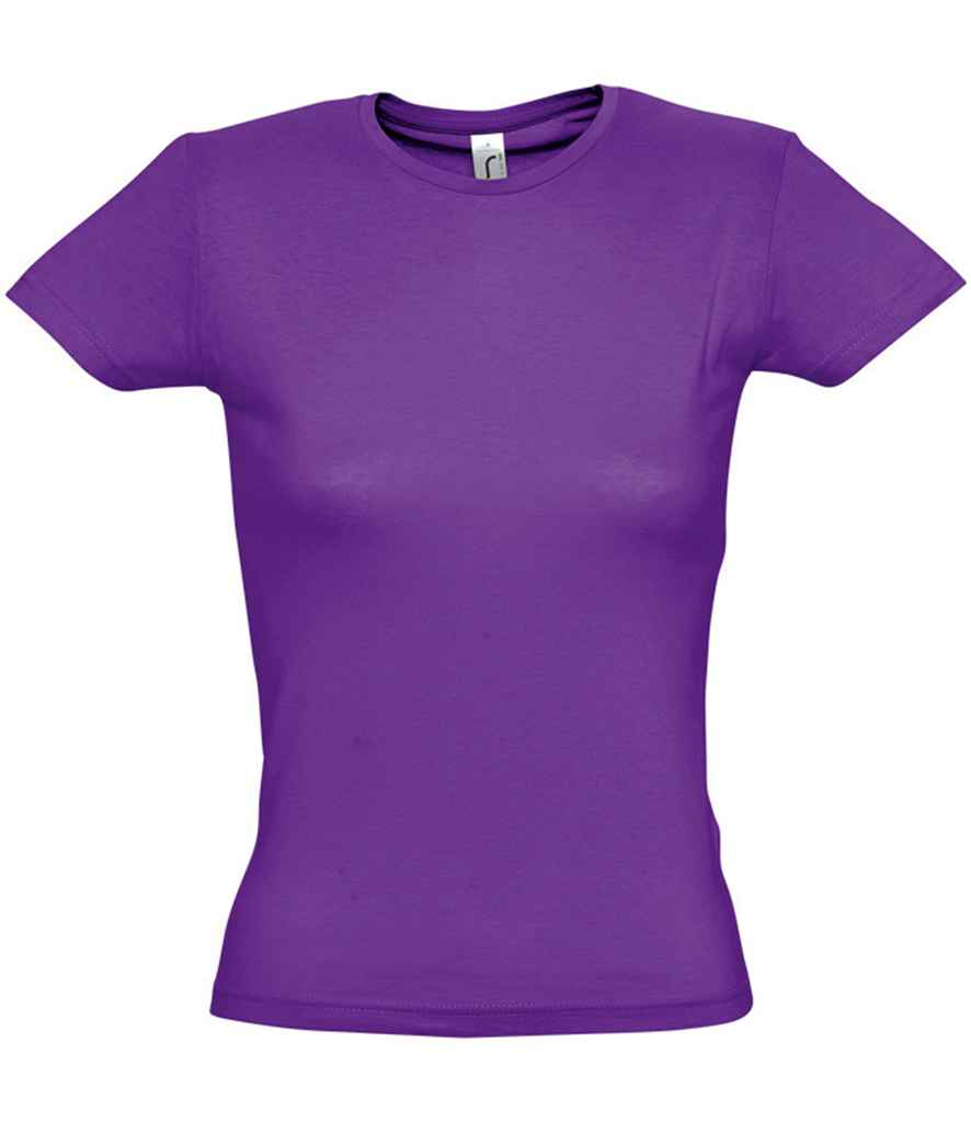 SOL'S Ladies Miss T-Shirt in Dark Purple by SOL'S — Custom branded clothing by Print Press, featuring premium embroidery produced in our specialist print lab in the UK.