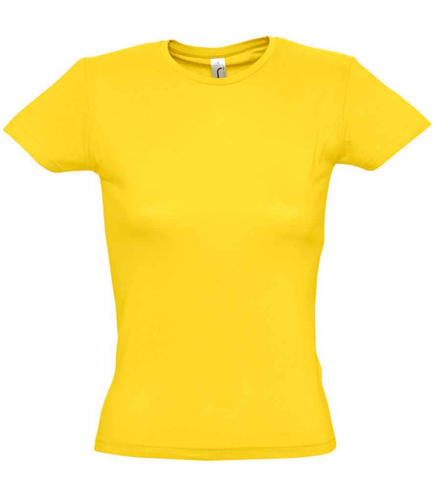 SOL'S Ladies Miss T-Shirt in Gold by SOL'S — Custom branded clothing by Print Press, featuring premium embroidery produced in our specialist print lab in the UK.
