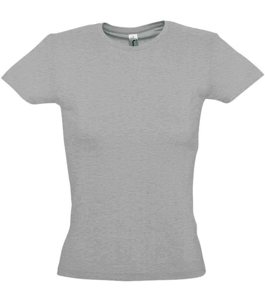 SOL'S Ladies Miss T-Shirt in Grey Marl by SOL'S — Custom branded clothing by Print Press, featuring premium embroidery produced in our specialist print lab in the UK.