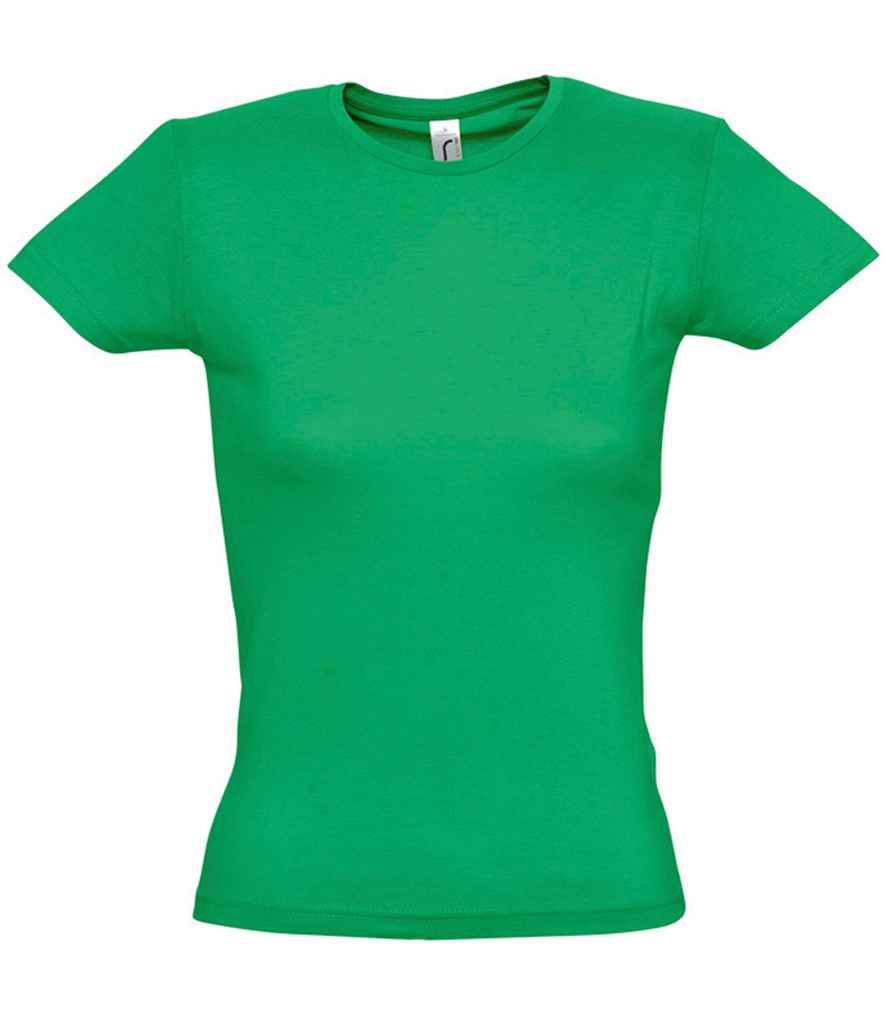 SOL'S Ladies Miss T-Shirt in Kelly Green by SOL'S — Custom branded clothing by Print Press, featuring premium embroidery produced in our specialist print lab in the UK.