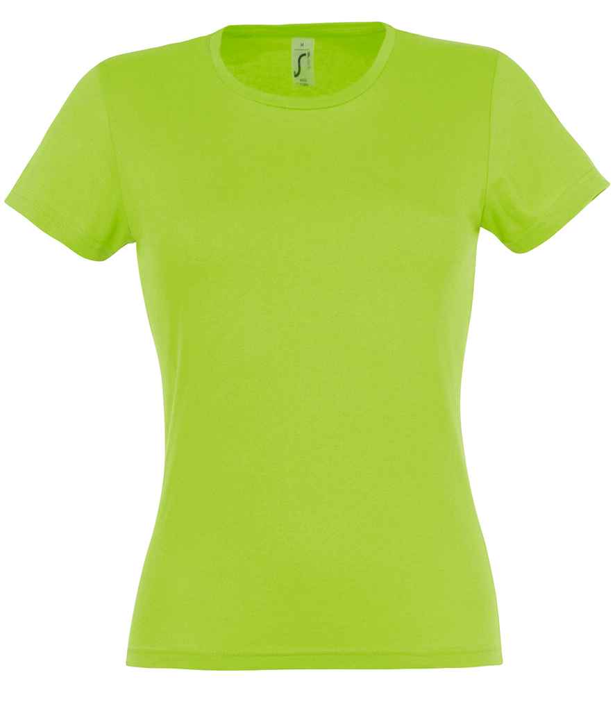 SOL'S Ladies Miss T-Shirt in Lime Green by SOL'S — Custom branded clothing by Print Press, featuring premium embroidery produced in our specialist print lab in the UK.