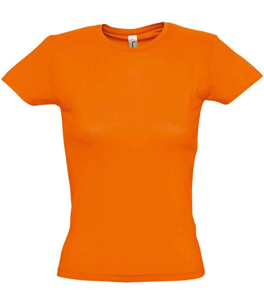 SOL'S Ladies Miss T-Shirt in Orange by SOL'S — Custom branded clothing by Print Press, featuring premium embroidery produced in our specialist print lab in the UK.
