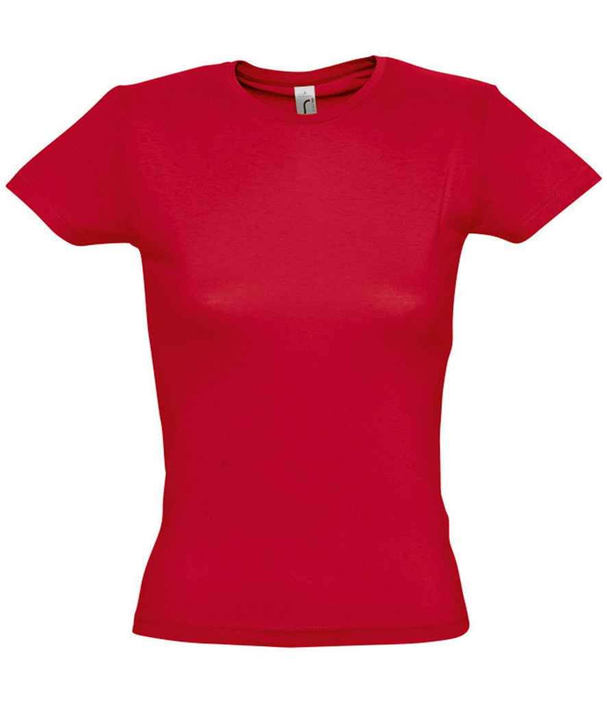 SOL'S Ladies Miss T-Shirt in Red by SOL'S — Custom branded clothing by Print Press, featuring premium embroidery produced in our specialist print lab in the UK.
