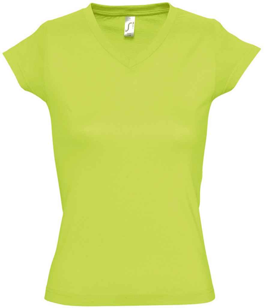 SOL'S Ladies Moon V Neck T-Shirt in Apple Green by SOL'S — Custom branded clothing by Print Press, featuring premium embroidery produced in our specialist print lab in the UK.