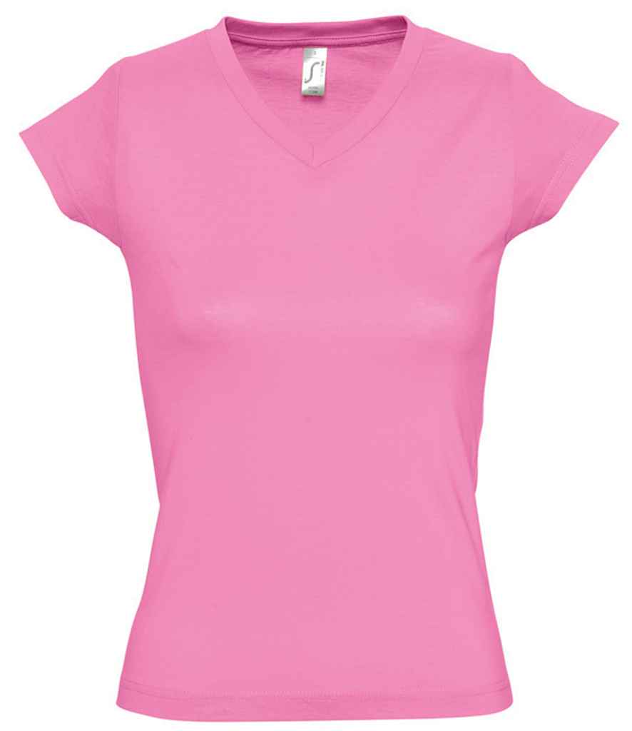 SOL'S Ladies Moon V Neck T-Shirt in Orchid Pink by SOL'S — Custom branded clothing by Print Press, featuring premium embroidery produced in our specialist print lab in the UK.