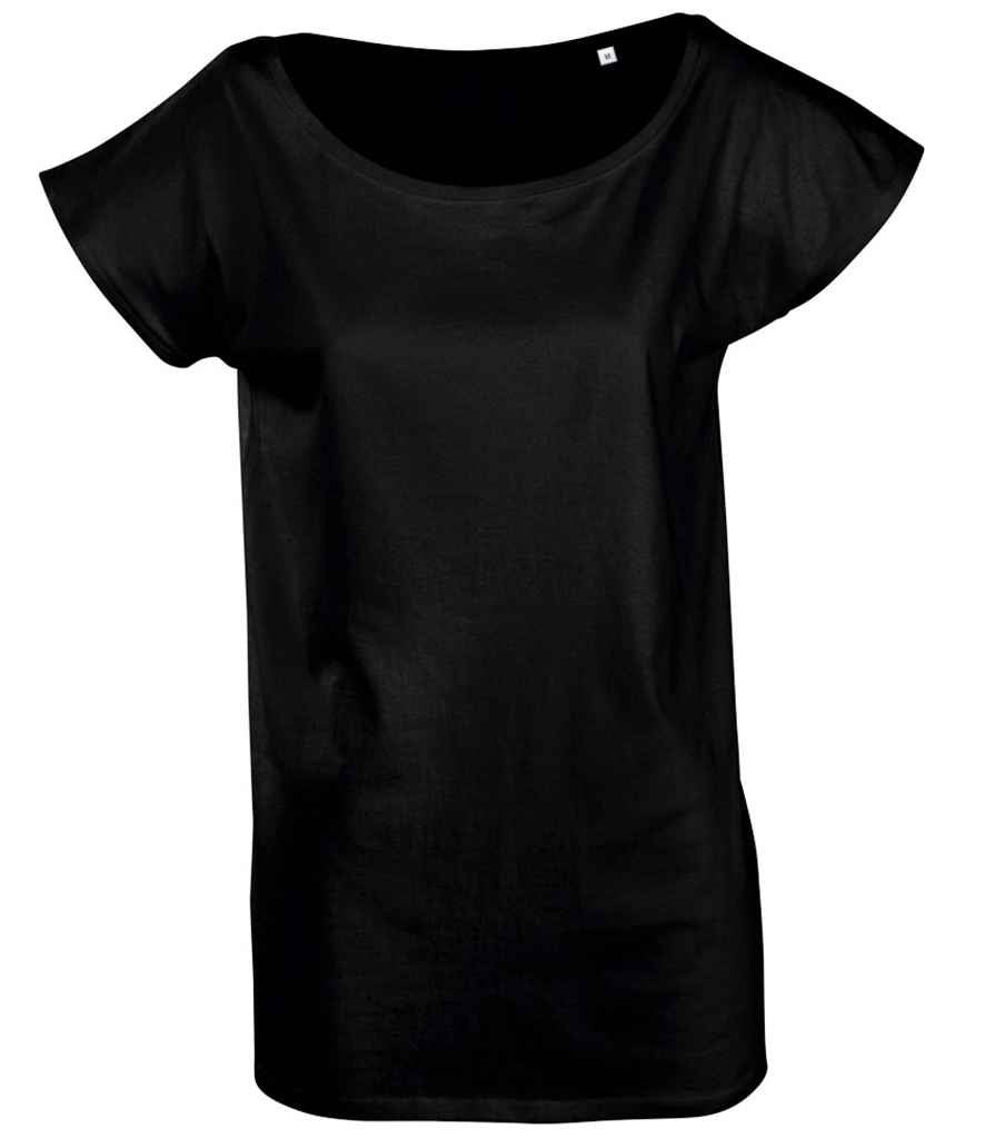 SOL'S Ladies Marylin Long T-Shirt in Deep Black by SOL'S — Custom branded clothing by Print Press, featuring premium embroidery produced in our specialist print lab in the UK.