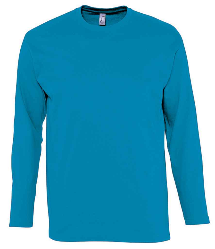 SOL'S Monarch Long Sleeve T-Shirt in Aqua by SOL'S — Custom branded clothing by Print Press, featuring premium embroidery produced in our specialist print lab in the UK.