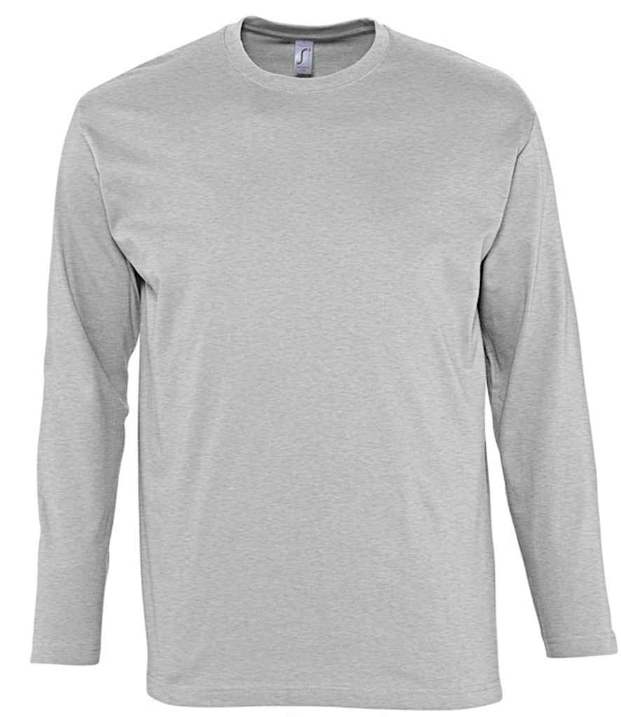 SOL'S Monarch Long Sleeve T-Shirt in Grey Marl by SOL'S — Custom branded clothing by Print Press, featuring premium embroidery produced in our specialist print lab in the UK.