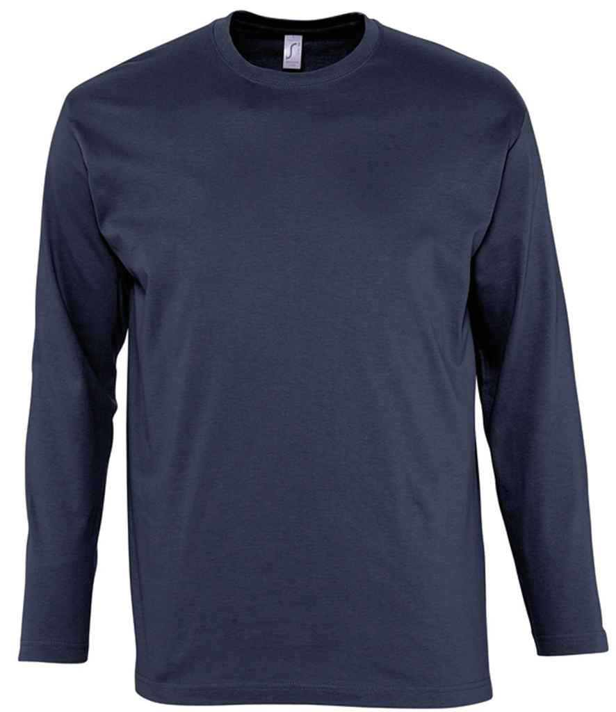 SOL'S Monarch Long Sleeve T-Shirt in Navy by SOL'S — Custom branded clothing by Print Press, featuring premium embroidery produced in our specialist print lab in the UK.