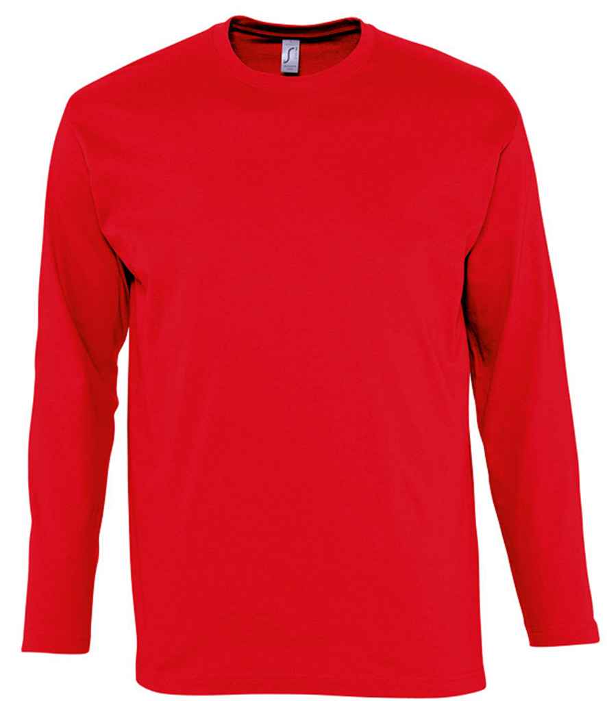SOL'S Monarch Long Sleeve T-Shirt in Red by SOL'S — Custom branded clothing by Print Press, featuring premium embroidery produced in our specialist print lab in the UK.