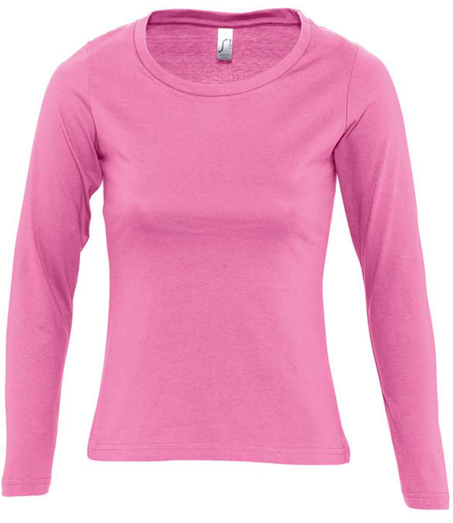 SOL'S Ladies Majestic Long Sleeve T-Shirt in Orchid Pink by SOL'S — Custom branded clothing by Print Press, featuring premium embroidery produced in our specialist print lab in the UK.