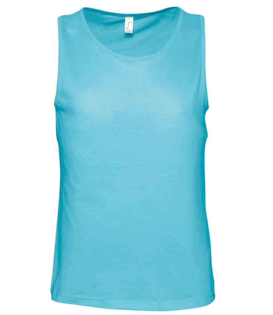 SOL'S Justin Tank Top in Atoll Blue by SOL'S — Custom branded clothing by Print Press, featuring premium embroidery produced in our specialist print lab in the UK.