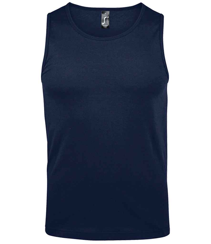 SOL'S Justin Tank Top in French Navy by SOL'S — Custom branded clothing by Print Press, featuring premium embroidery produced in our specialist print lab in the UK.