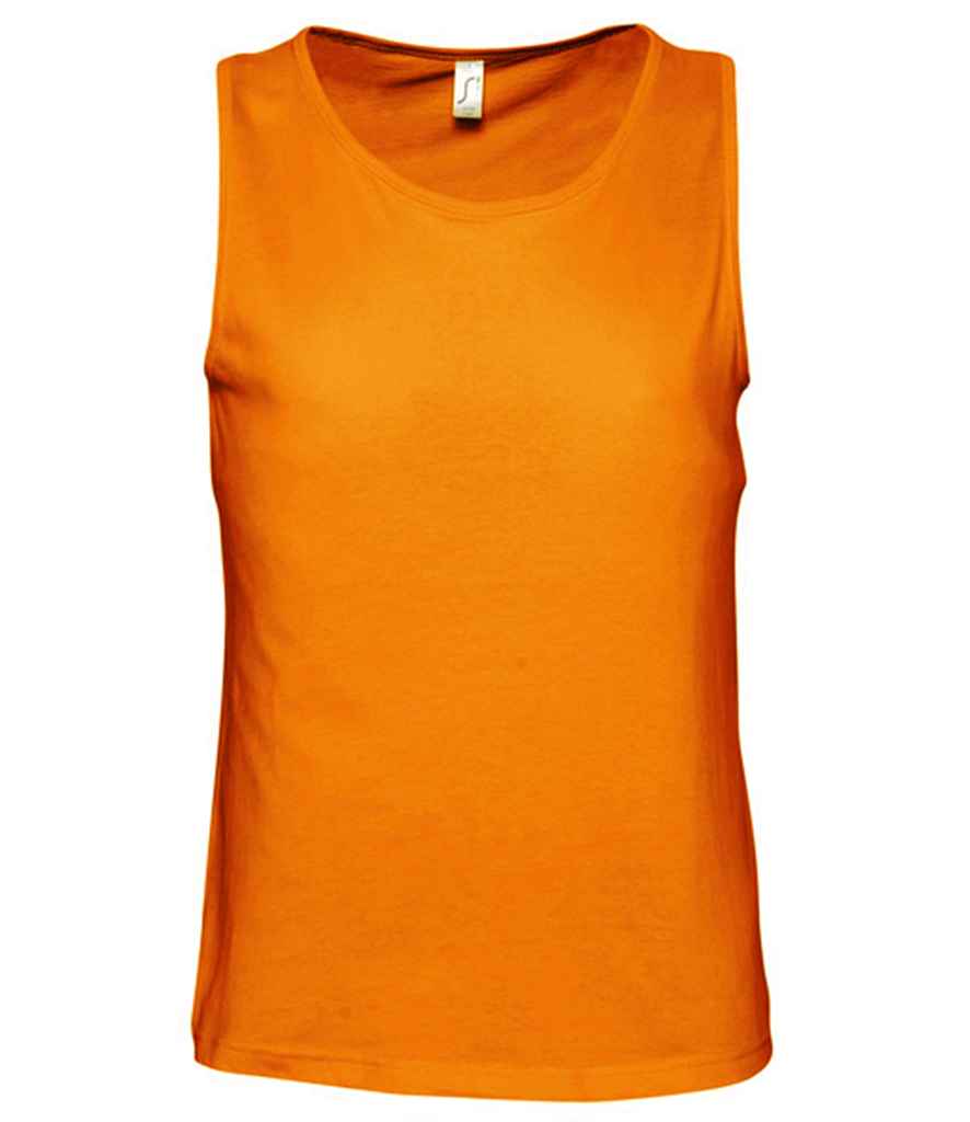 SOL'S Justin Tank Top in Orange by SOL'S — Custom branded clothing by Print Press, featuring premium embroidery produced in our specialist print lab in the UK.