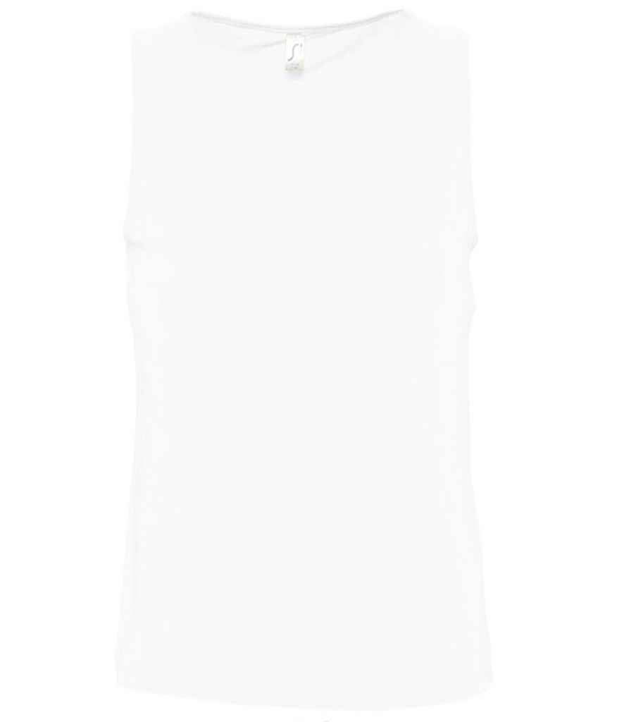 SOL'S Justin Tank Top in White by SOL'S — Custom branded clothing by Print Press, featuring premium embroidery produced in our specialist print lab in the UK.