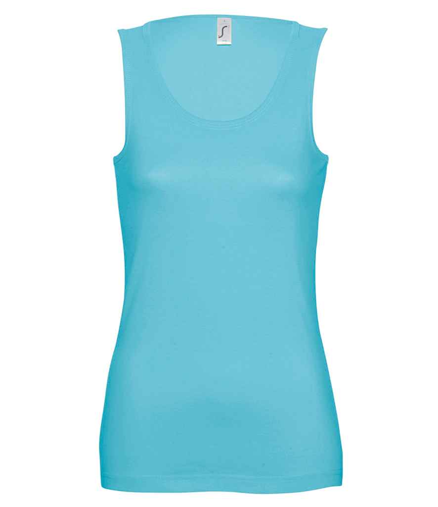 SOL'S Ladies Jane Tank Top in Atoll Blue by SOL'S — Custom branded clothing by Print Press, featuring premium embroidery produced in our specialist print lab in the UK.