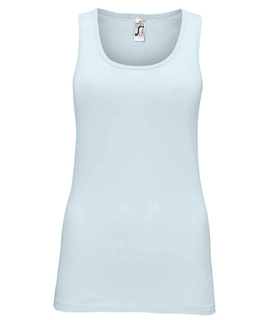 SOL'S Ladies Jane Tank Top in Creamy Blue by SOL'S — Custom branded clothing by Print Press, featuring premium embroidery produced in our specialist print lab in the UK.