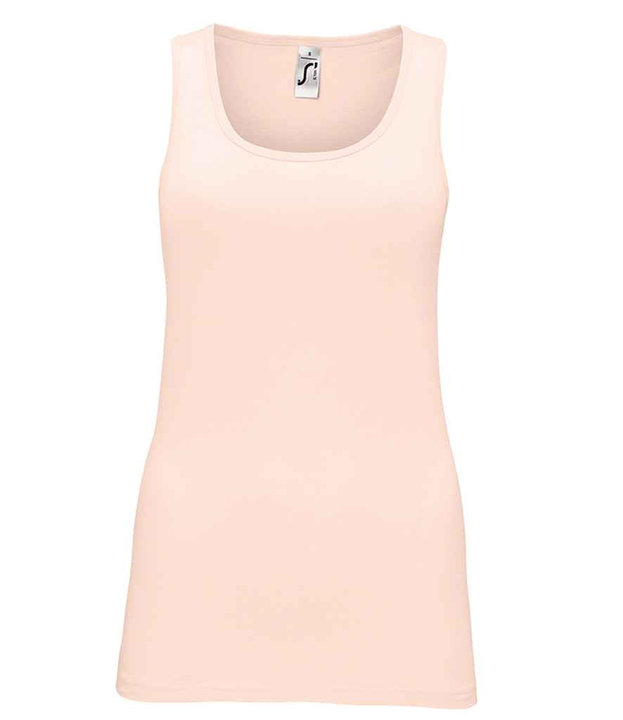 SOL'S Ladies Jane Tank Top in Creamy Pink by SOL'S — Custom branded clothing by Print Press, featuring premium embroidery produced in our specialist print lab in the UK.