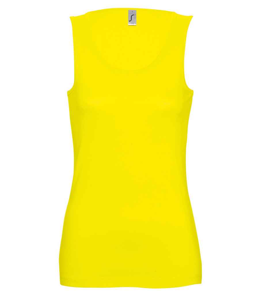 SOL'S Ladies Jane Tank Top in Lemon by SOL'S — Custom branded clothing by Print Press, featuring premium embroidery produced in our specialist print lab in the UK.
