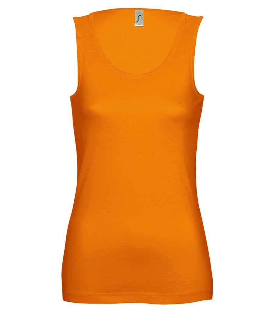 SOL'S Ladies Jane Tank Top in Orange by SOL'S — Custom branded clothing by Print Press, featuring premium embroidery produced in our specialist print lab in the UK.