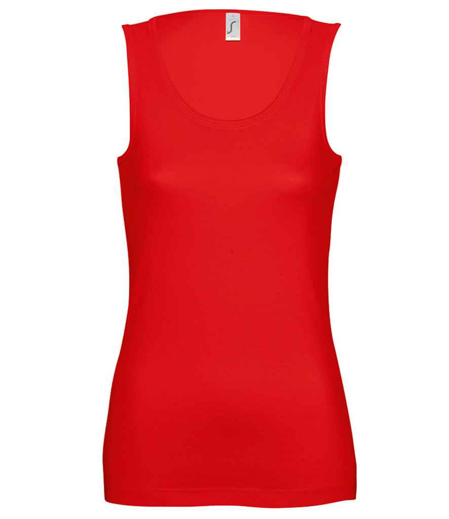 SOL'S Ladies Jane Tank Top in Red by SOL'S — Custom branded clothing by Print Press, featuring premium embroidery produced in our specialist print lab in the UK.
