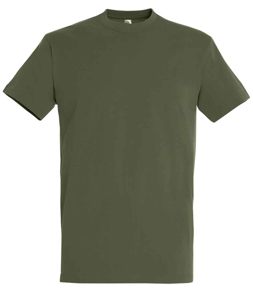 SOL'S Imperial Heavy T-Shirt - (2nd Colours) in Army by SOL'S — Custom branded clothing by Print Press, featuring premium embroidery produced in our specialist print lab in the UK.